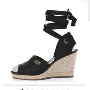 Fendi Zeppa Canvas espadrille